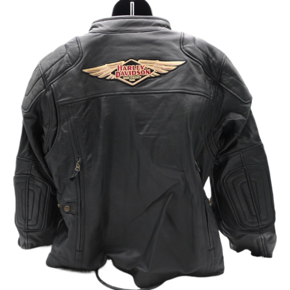 97028-23VW NWT HARLEY-DAVIDSON WOMENS LTHR JACKET NOSTALGIA TRIPLE VENT - Picture 4 of 5